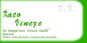 kato vincze business card